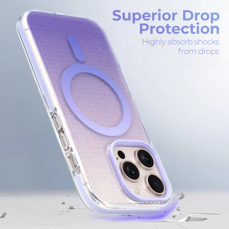 Stunning Dual Shade Starry Wireless Charging Support Hard Back Case for Apple iPhone 13 Pro Max with Colourful Raised Camera Edges - Image 29