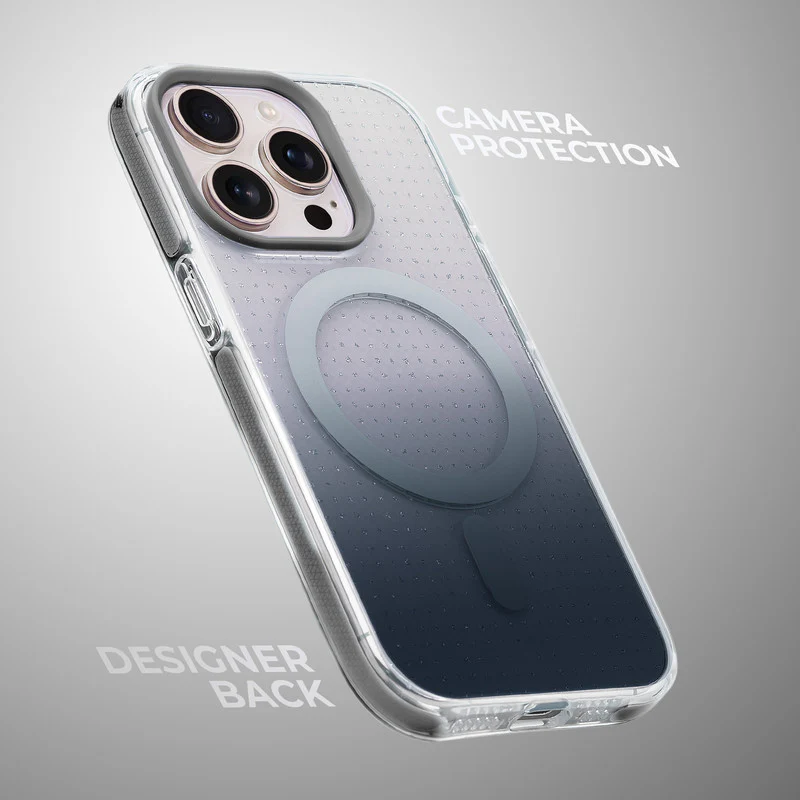 Stunning Dual Shade Starry Wireless Charging Support Hard Back Case for Apple iPhone 13 Pro Max with Colourful Raised Camera Edges - Image 6