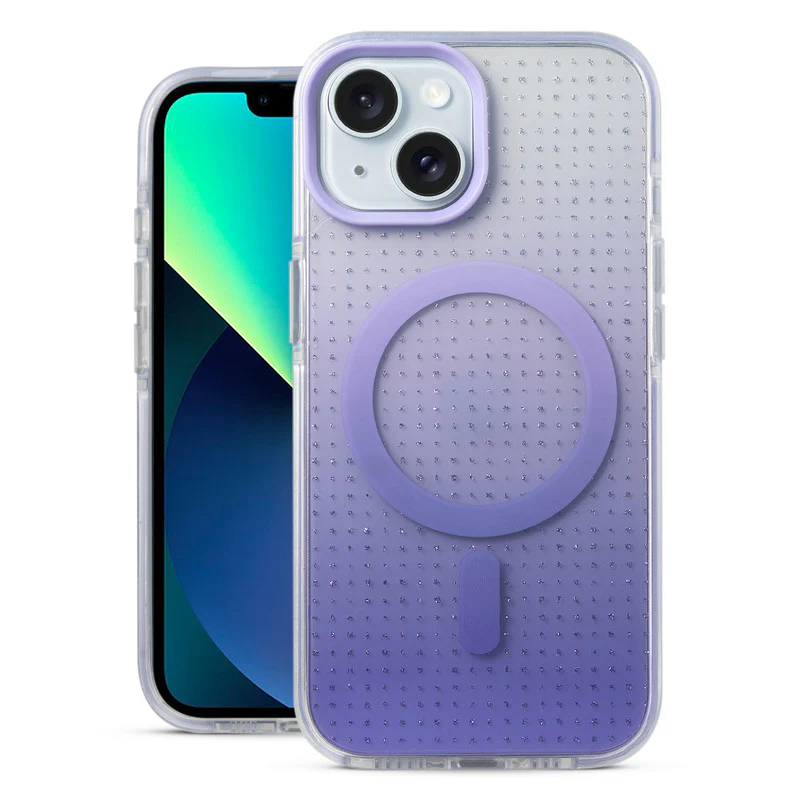 Stunning Dual Shade Starry Wireless Charging Support Hard Back Case for Apple iPhone 13 with Colourful Raised Camera Edges - Image 22