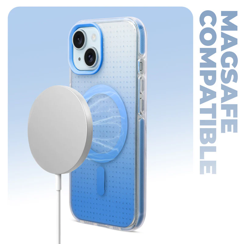 Stunning Dual Shade Starry Wireless Charging Support Hard Back Case for Apple iPhone 13 with Colourful Raised Camera Edges - Image 39
