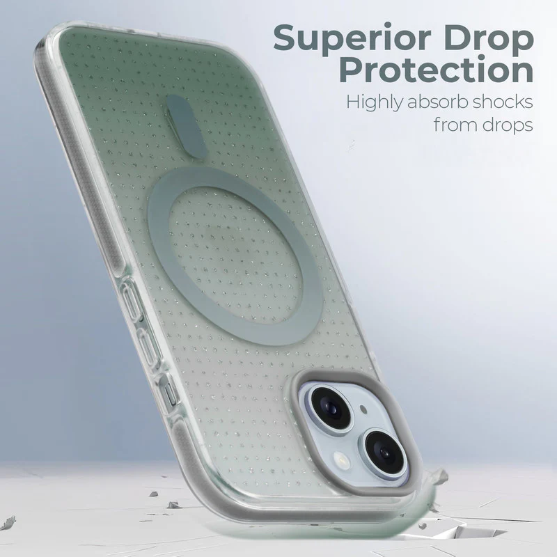 Stunning Dual Shade Starry Wireless Charging Support Hard Back Case for Apple iPhone 14 with Colourful Raised Camera Edges - Image 17