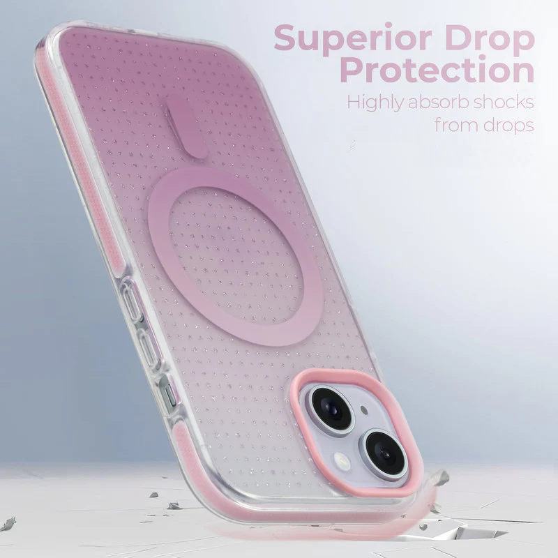 Stunning Dual Shade Starry Wireless Charging Support Hard Back Case for Apple iPhone 14 with Colourful Raised Camera Edges - Image 23