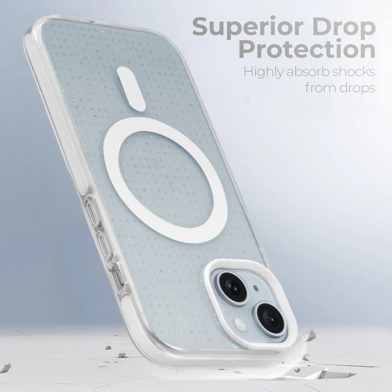 Stunning Dual Shade Starry Wireless Charging Support Hard Back Case for Apple iPhone 14 with Colourful Raised Camera Edges - Image 35