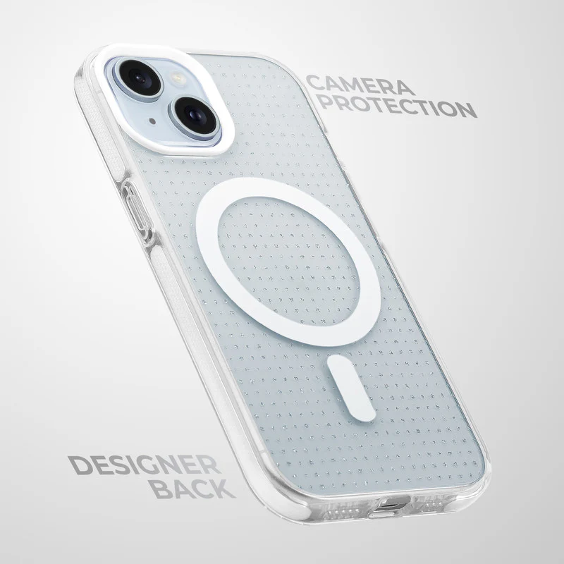 Stunning Dual Shade Starry Wireless Charging Support Hard Back Case for Apple iPhone 14 with Colourful Raised Camera Edges - Image 36