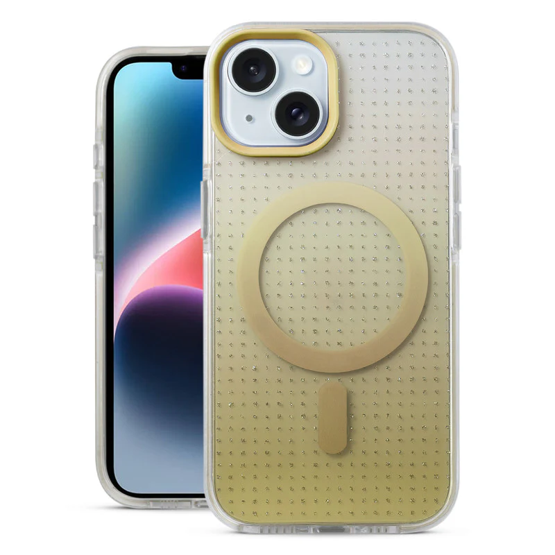 Stunning Dual Shade Starry Wireless Charging Support Hard Back Case for Apple iPhone 14 with Colourful Raised Camera Edges - Image 40