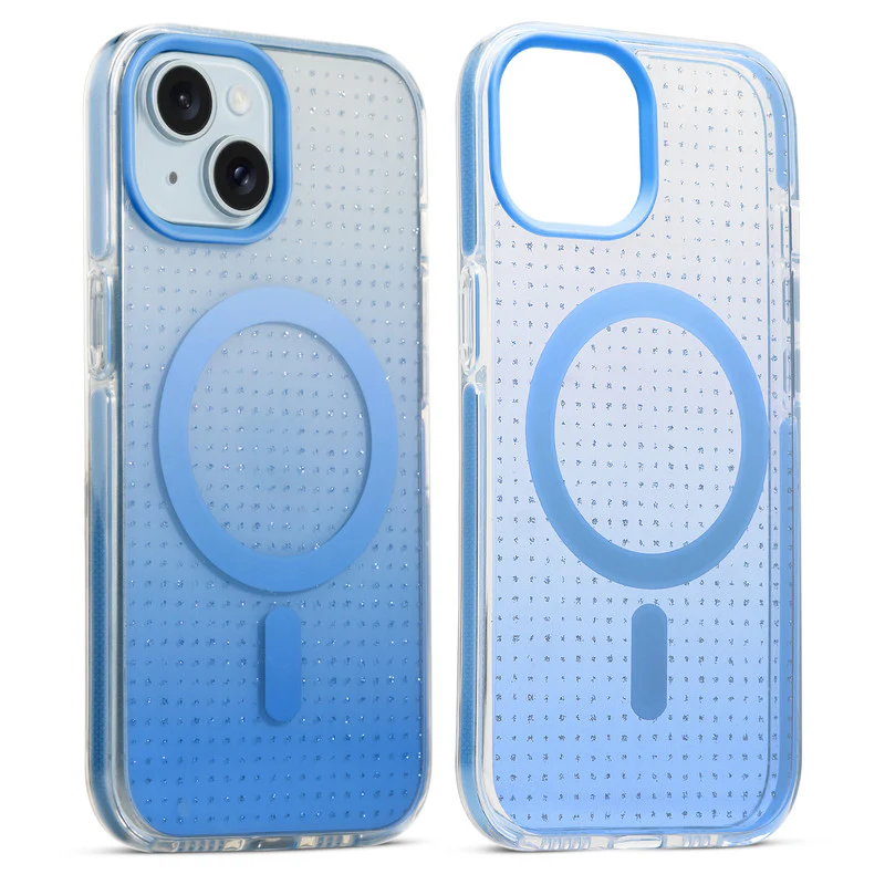 Stunning Dual Shade Starry Wireless Charging Support Hard Back Case for Apple iPhone 14 with Colourful Raised Camera Edges - Image 7