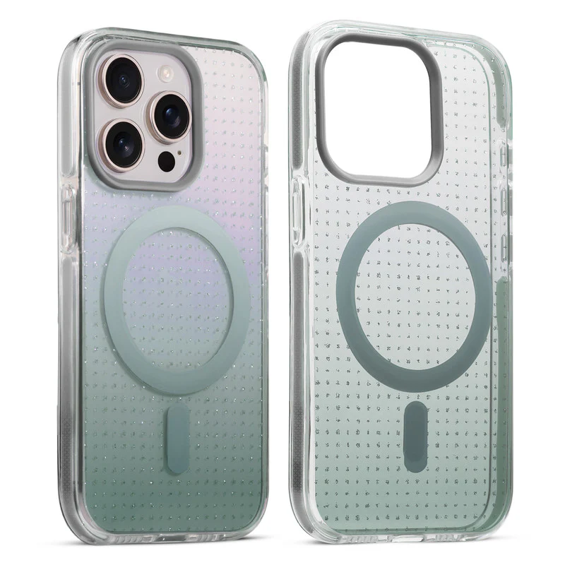 Stunning Dual Shade Starry Wireless Charging Support Hard Back Case for Apple iPhone 15 Pro Max with Colourful Raised Camera Edges - Image 13