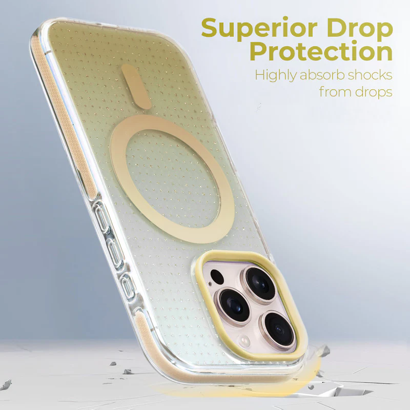 Stunning Dual Shade Starry Wireless Charging Support Hard Back Case for Apple iPhone 15 Pro Max with Colourful Raised Camera Edges - Image 41