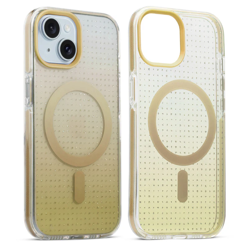 Stunning Dual Shade Starry Wireless Charging Support Hard Back Case for Apple iPhone 15 with Colourful Raised Camera Edges - Image 19