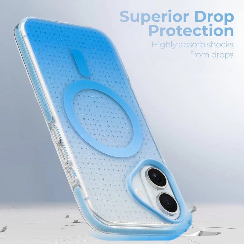 Stunning Dual Shade Starry Wireless Charging Support Hard Back Case for Apple iPhone 16 Plus with Colourful Raised Camera Edges - Image 11