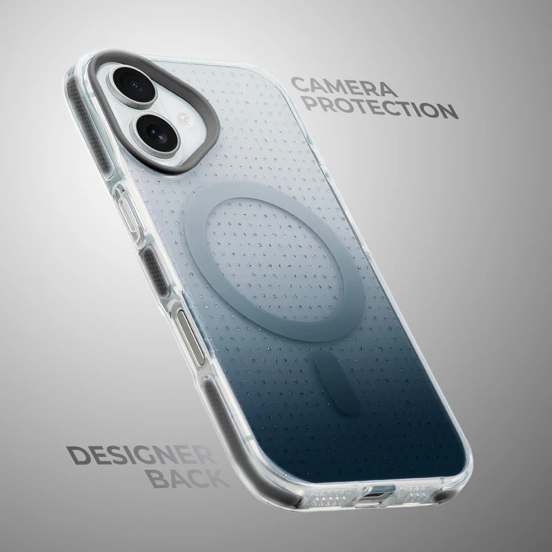 Stunning Dual Shade Starry Wireless Charging Support Hard Back Case for Apple iPhone 16 Plus with Colourful Raised Camera Edges - Image 6