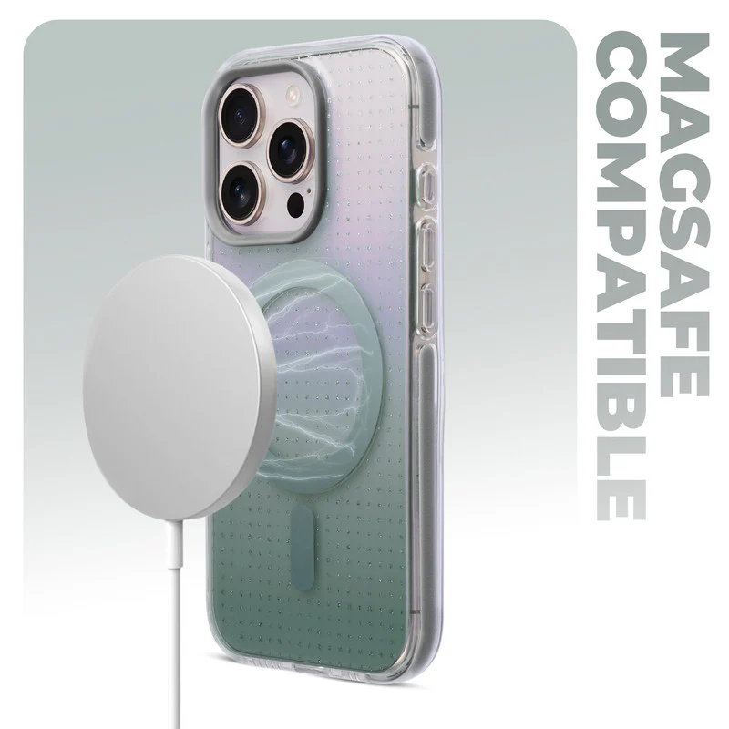 Stunning Dual Shade Starry Wireless Charging Support Hard Back Case for Apple iphone 16 Pro Max with Colourful Raised Camera Edges - Image 15