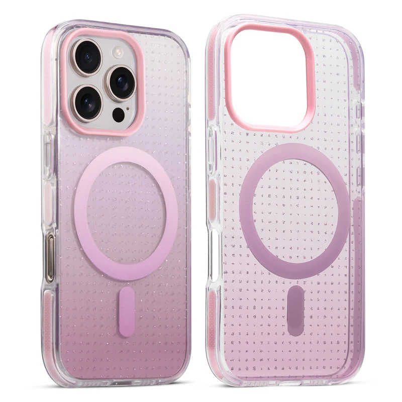 Stunning Dual Shade Starry Wireless Charging Support Hard Back Case for Apple iphone 16 Pro Max with Colourful Raised Camera Edges - Image 19
