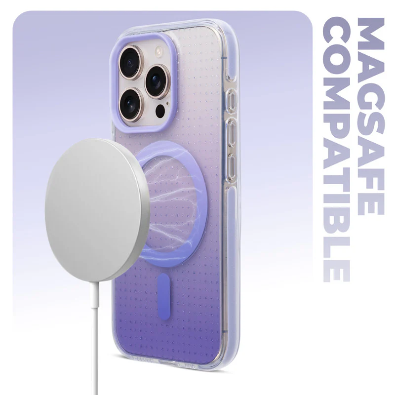 Stunning Dual Shade Starry Wireless Charging Support Hard Back Case for Apple iphone 16 Pro Max with Colourful Raised Camera Edges - Image 27