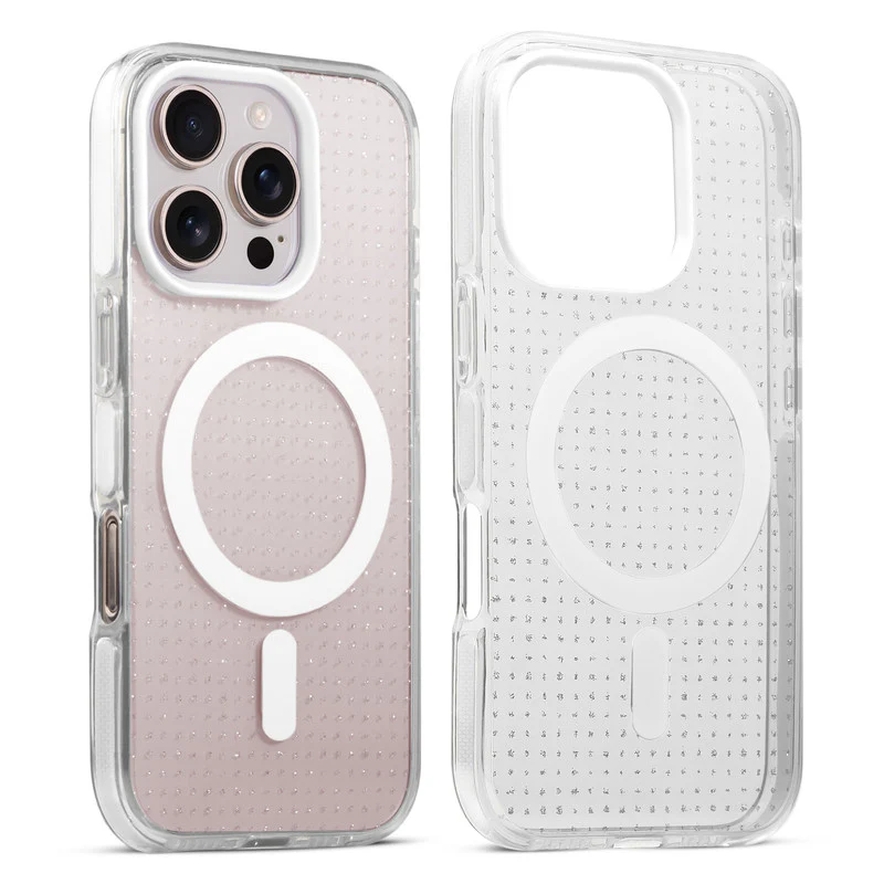 Stunning Dual Shade Starry Wireless Charging Support Hard Back Case for Apple iphone 16 Pro Max with Colourful Raised Camera Edges - Image 31