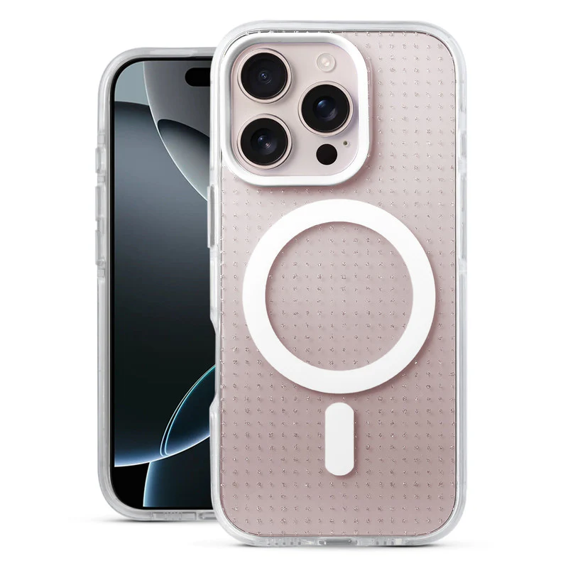 Stunning Dual Shade Starry Wireless Charging Support Hard Back Case for Apple iphone 16 Pro Max with Colourful Raised Camera Edges - Image 34