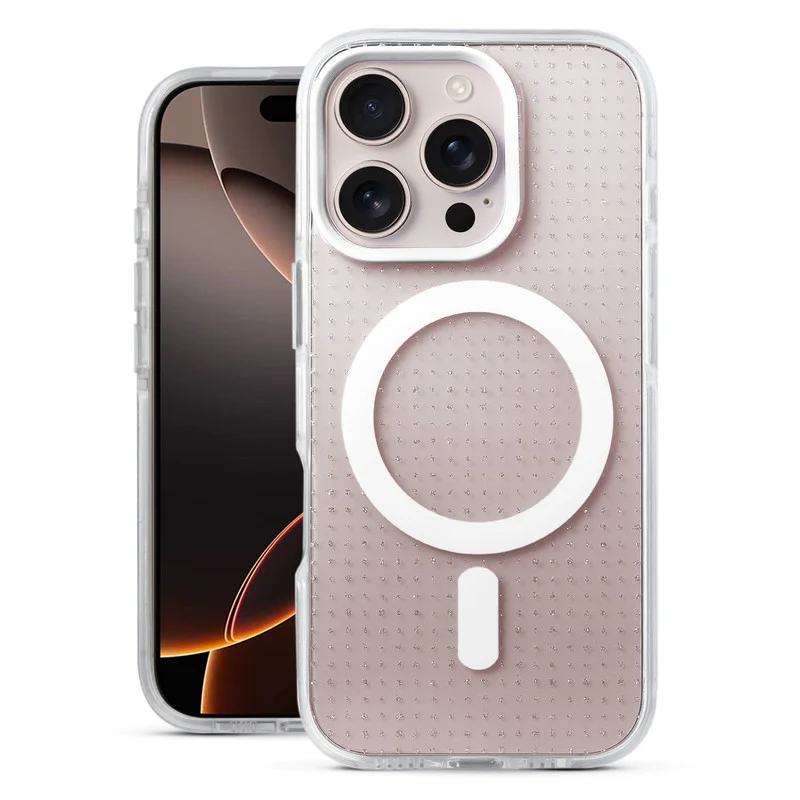 Stunning Dual Shade Starry Wireless Charging Support Hard Back Case for Apple iPhone 16 Pro with Colourful Raised Camera Edges - Image 34