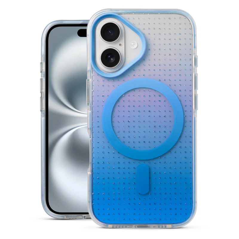 Stunning Dual Shade Starry Wireless Charging Support Hard Back Case for Apple iPhone 16 with Colourful Raised Camera Edges - Image 10