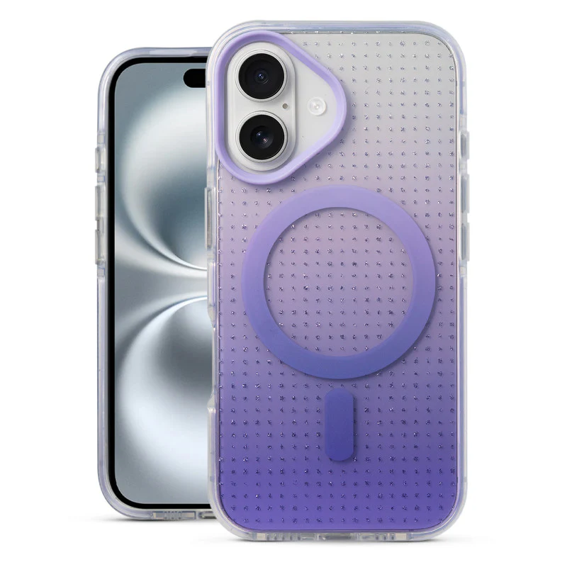 Stunning Dual Shade Starry Wireless Charging Support Hard Back Case for Apple iPhone 16 with Colourful Raised Camera Edges - Image 28