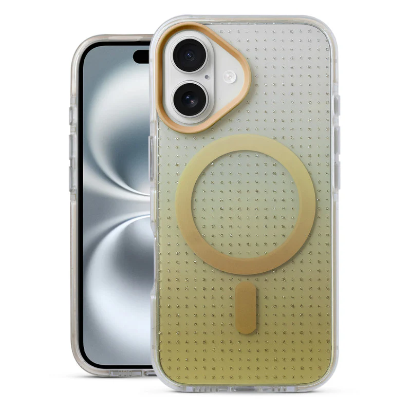 Stunning Dual Shade Starry Wireless Charging Support Hard Back Case for Apple iPhone 16 with Colourful Raised Camera Edges - Image 40
