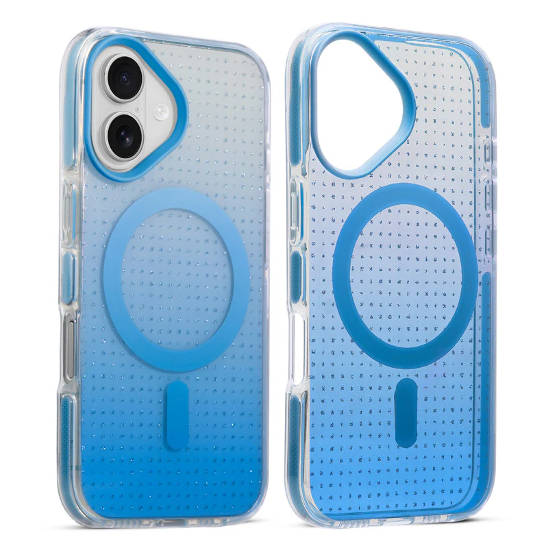 Stunning Dual Shade Starry Wireless Charging Support Hard Back Case for Apple iPhone 16 with Colourful Raised Camera Edges - Image 7
