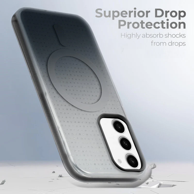 Stunning Dual Shade Starry Wireless Charging Support Hard Back Case for Samsung S23 5G with Colourful Raised Camera Edges - Image 11