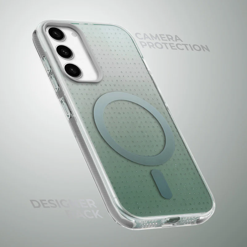 Stunning Dual Shade Starry Wireless Charging Support Hard Back Case for Samsung S23 5G with Colourful Raised Camera Edges - Image 18