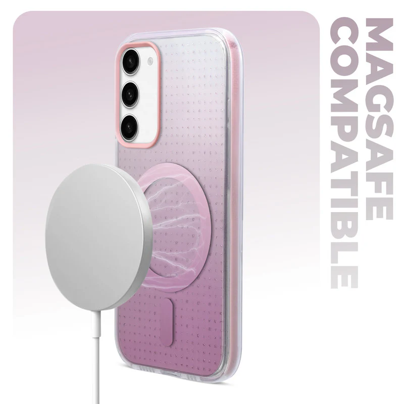 Stunning Dual Shade Starry Wireless Charging Support Hard Back Case for Samsung S23 5G with Colourful Raised Camera Edges - Image 21