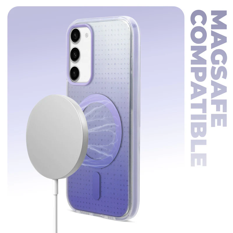 Stunning Dual Shade Starry Wireless Charging Support Hard Back Case for Samsung S23 5G with Colourful Raised Camera Edges - Image 27