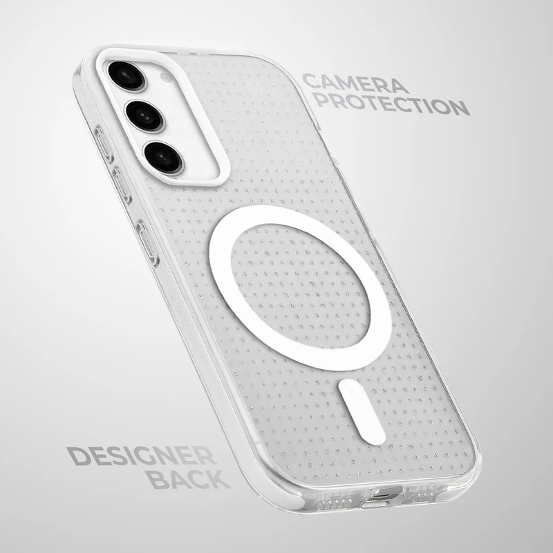 Stunning Dual Shade Starry Wireless Charging Support Hard Back Case for Samsung S23 5G with Colourful Raised Camera Edges - Image 36