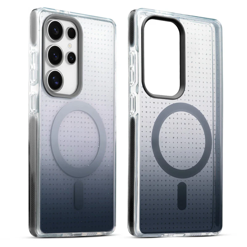 Stunning Dual Shade Starry Wireless Charging Support Hard Back Case for Samsung S23 Ultra 5G with Colourful Raised Camera Edges
