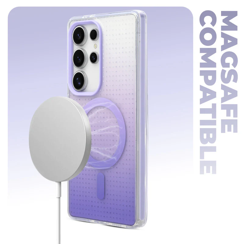 Stunning Dual Shade Starry Wireless Charging Support Hard Back Case for Samsung S23 Ultra 5G with Colourful Raised Camera Edges - Image 15