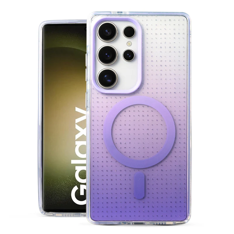 Stunning Dual Shade Starry Wireless Charging Support Hard Back Case for Samsung S23 Ultra 5G with Colourful Raised Camera Edges - Image 16