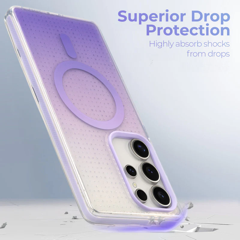Stunning Dual Shade Starry Wireless Charging Support Hard Back Case for Samsung S23 Ultra 5G with Colourful Raised Camera Edges - Image 17