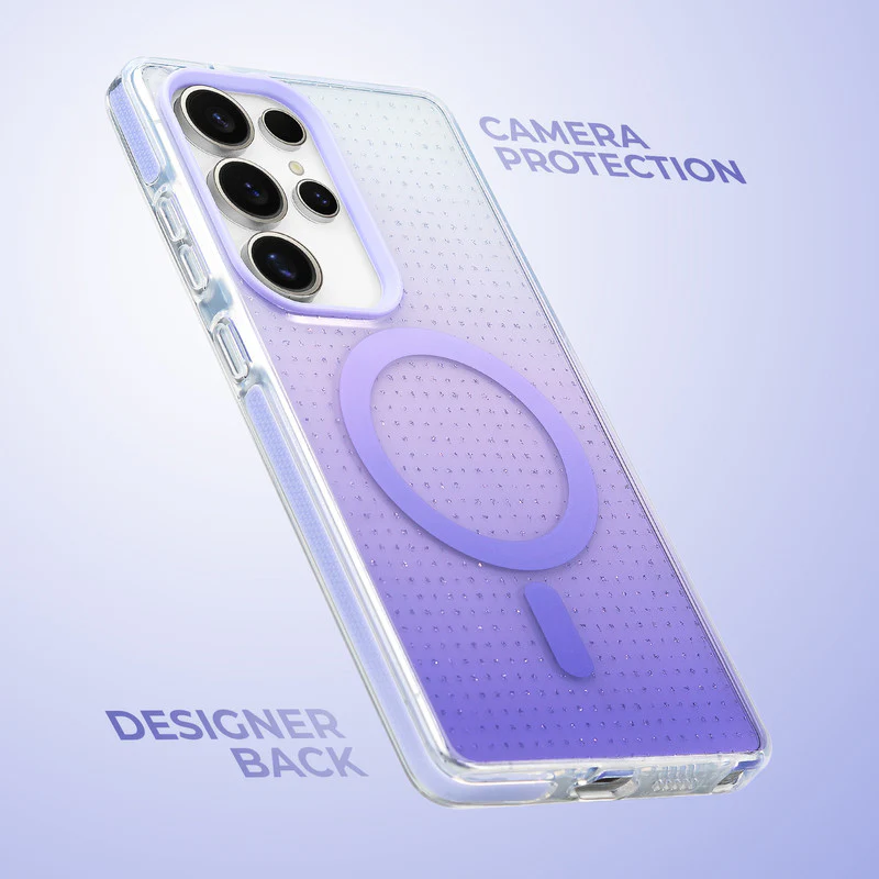 Stunning Dual Shade Starry Wireless Charging Support Hard Back Case for Samsung S23 Ultra 5G with Colourful Raised Camera Edges - Image 18