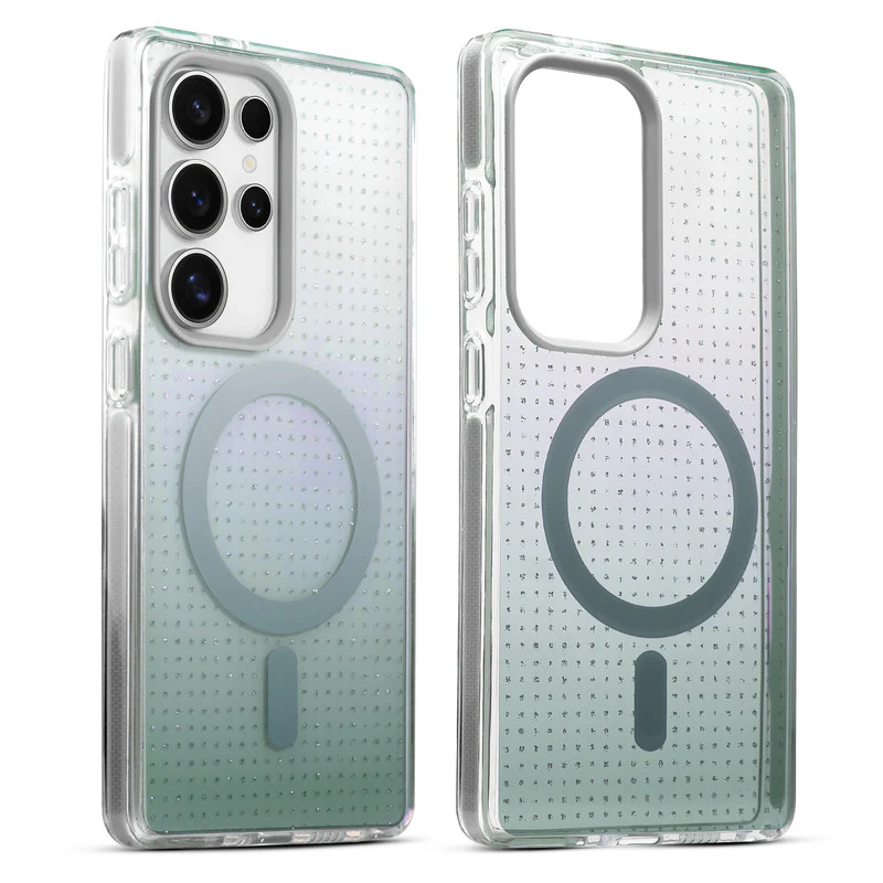 Stunning Dual Shade Starry Wireless Charging Support Hard Back Case for Samsung S23 Ultra 5G with Colourful Raised Camera Edges - Image 31