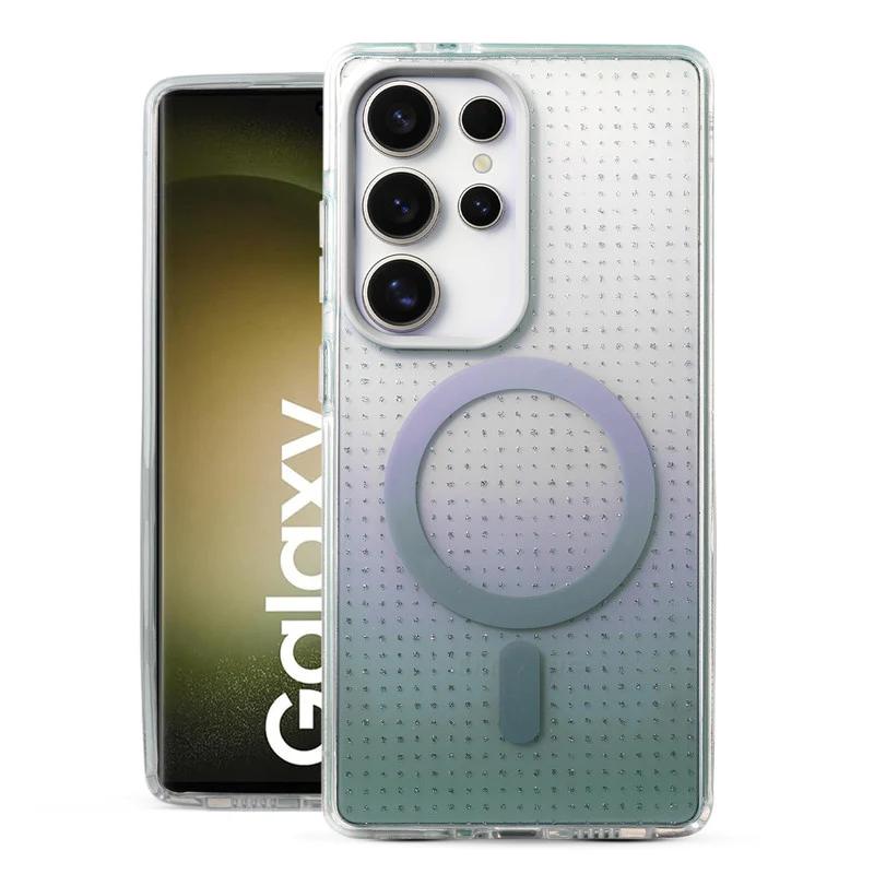 Stunning Dual Shade Starry Wireless Charging Support Hard Back Case for Samsung S23 Ultra 5G with Colourful Raised Camera Edges - Image 34