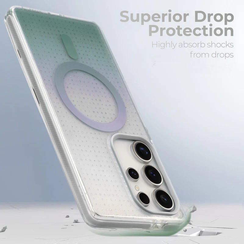 Stunning Dual Shade Starry Wireless Charging Support Hard Back Case for Samsung S23 Ultra 5G with Colourful Raised Camera Edges - Image 35