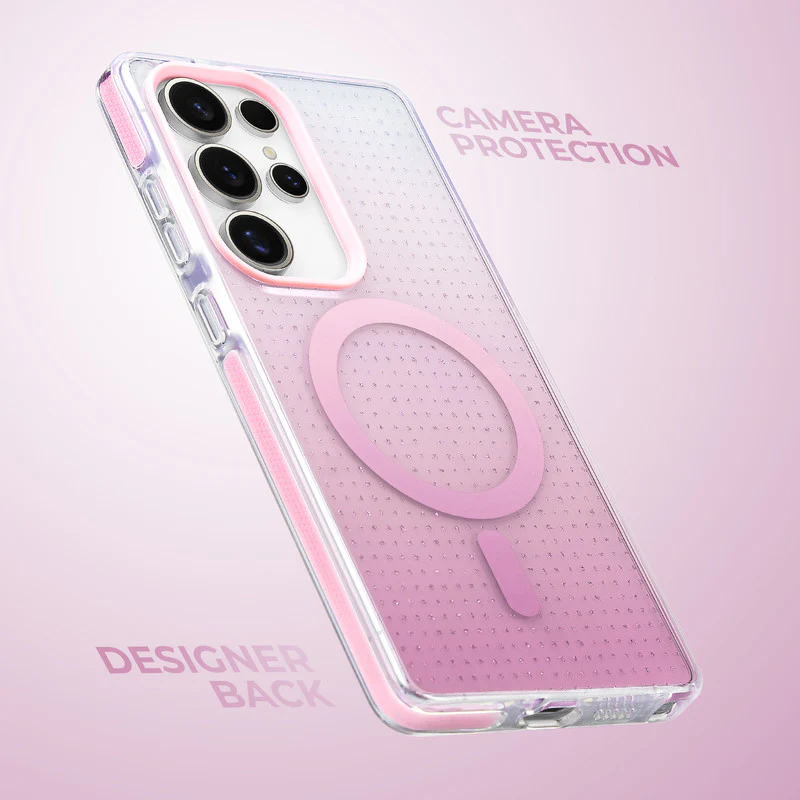 Stunning Dual Shade Starry Wireless Charging Support Hard Back Case for Samsung S23 Ultra 5G with Colourful Raised Camera Edges - Image 42