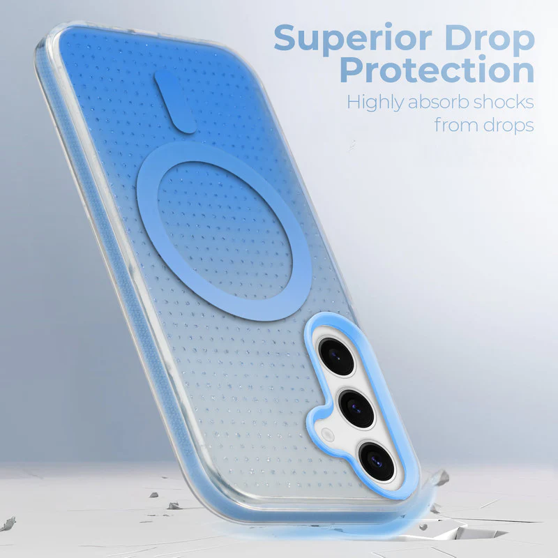 Stunning Dual Shade Starry Wireless Charging Support Hard Back Case for Samsung S24 5G with Colourful Raised Camera Edges - Image 11