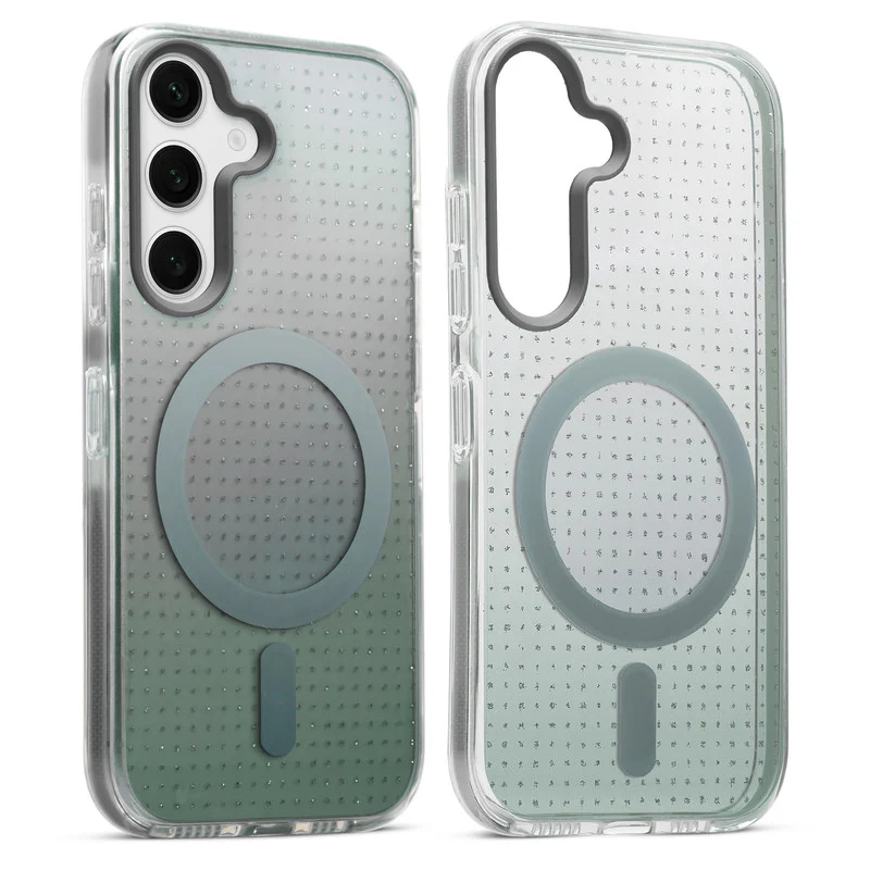 Stunning Dual Shade Starry Wireless Charging Support Hard Back Case for Samsung S24 5G with Colourful Raised Camera Edges - Image 13