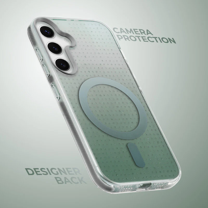 Stunning Dual Shade Starry Wireless Charging Support Hard Back Case for Samsung S24 5G with Colourful Raised Camera Edges - Image 18