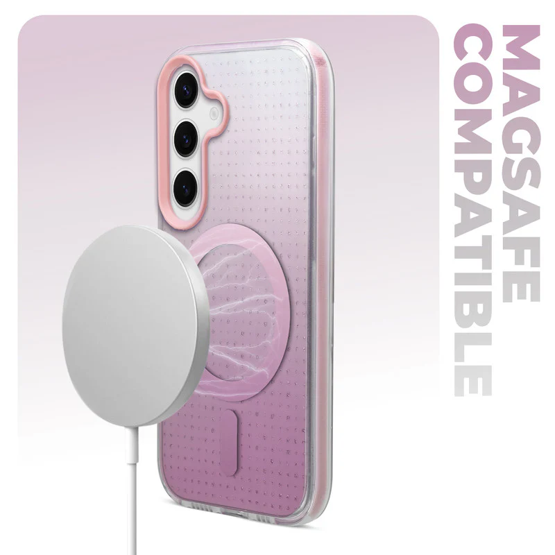 Stunning Dual Shade Starry Wireless Charging Support Hard Back Case for Samsung S24 5G with Colourful Raised Camera Edges - Image 21