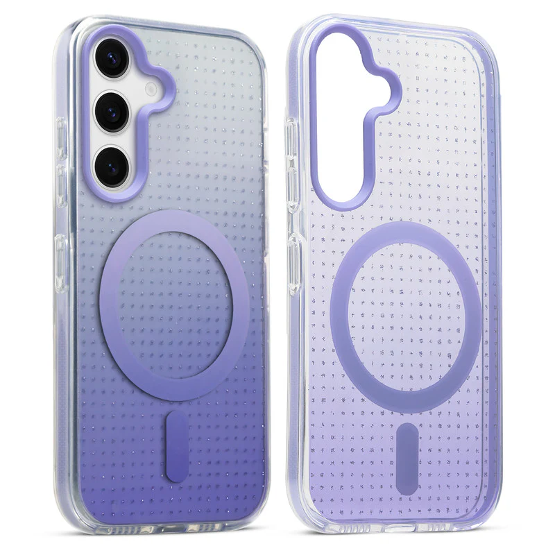 Stunning Dual Shade Starry Wireless Charging Support Hard Back Case for Samsung S24 5G with Colourful Raised Camera Edges - Image 25