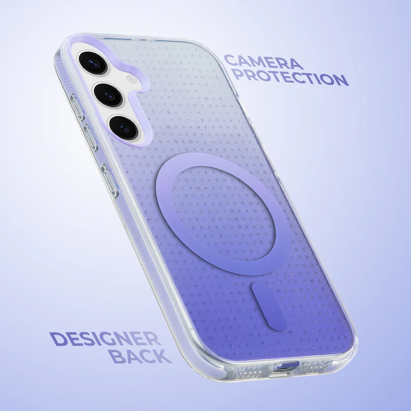 Stunning Dual Shade Starry Wireless Charging Support Hard Back Case for Samsung S24 5G with Colourful Raised Camera Edges - Image 30