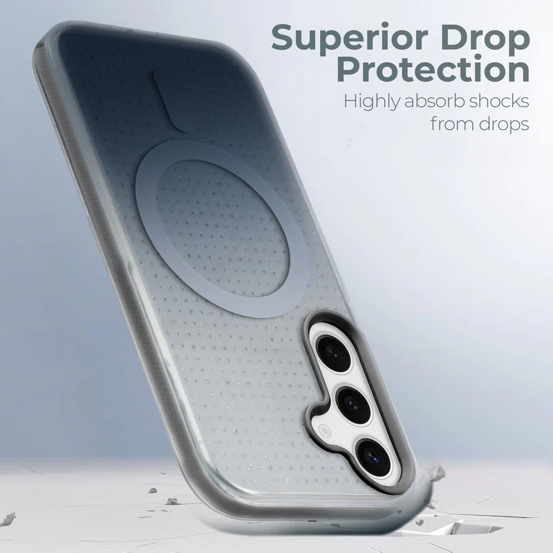 Stunning Dual Shade Starry Wireless Charging Support Hard Back Case for Samsung S24 5G with Colourful Raised Camera Edges - Image 5