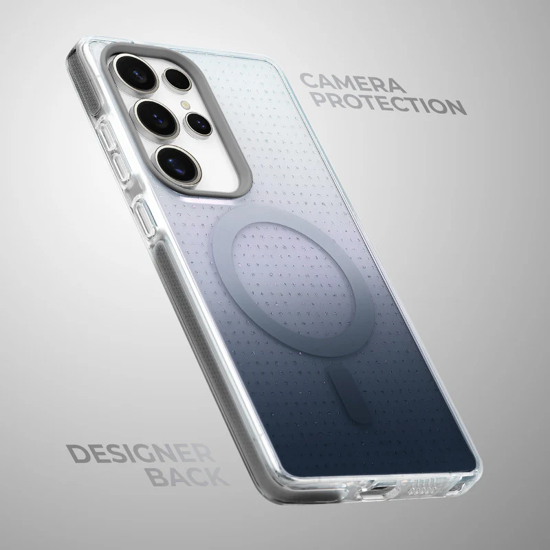 Stunning Dual Shade Starry Wireless Charging Support Hard Back Case for Samsung S24 Ultra 5G with Colourful Raised Camera Edges - Image 12