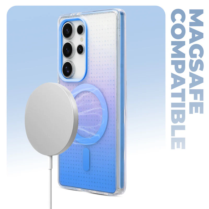 Stunning Dual Shade Starry Wireless Charging Support Hard Back Case for Samsung S24 Ultra 5G with Colourful Raised Camera Edges - Image 15