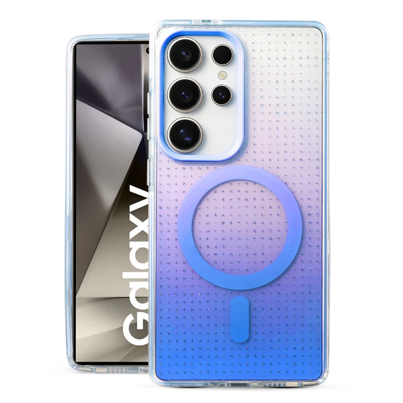 Stunning Dual Shade Starry Wireless Charging Support Hard Back Case for Samsung S24 Ultra 5G with Colourful Raised Camera Edges - Image 16