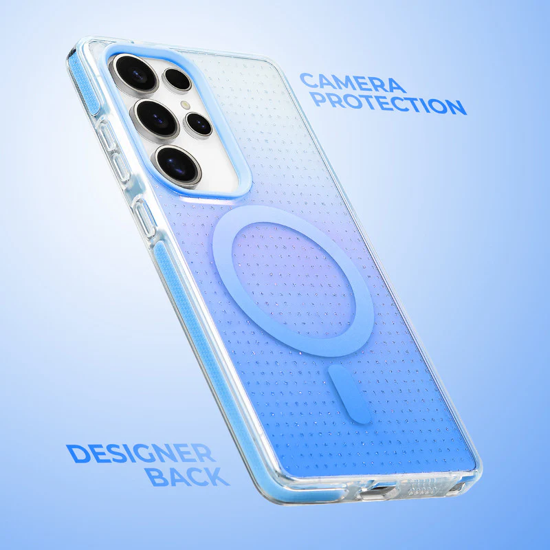 Stunning Dual Shade Starry Wireless Charging Support Hard Back Case for Samsung S24 Ultra 5G with Colourful Raised Camera Edges - Image 18